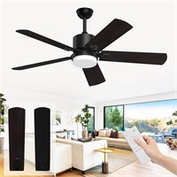 Ceiling Fans with Lights and Remote  Black Outdoor