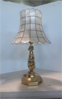 brass capiz shell table lamp