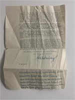 WWII signed German letter