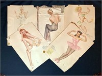 1940’s Vargas Girl Pin Ups Calendar Pages Group
