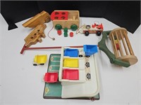 Vintage Fisher Price Toys & Wooden Car +