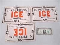 Antique C. Peterson Ice Moving Delivery Signs