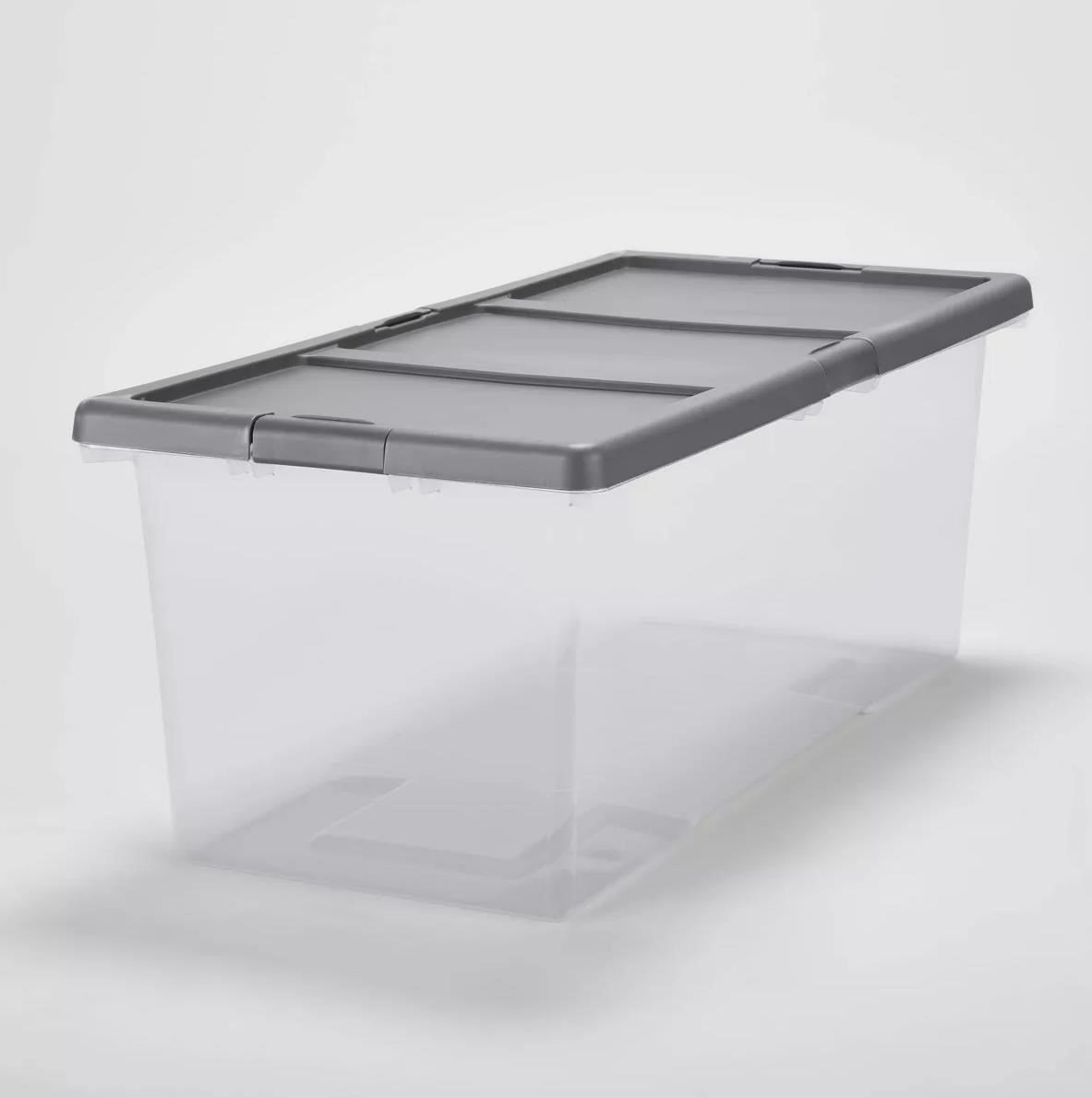 4-Pack Extra Large Latching Clear Storage Box