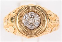 Jewelry 14kt Yellow Gold Diamond Men's Ring