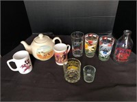 Collectable Grayhound Glasses, Teapot, Mugs