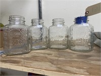 4 Sunshine Glass Coffee Jars