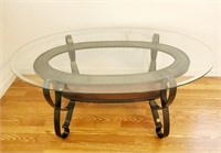 Modern Style Metal and Glass Coffee Table