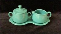 Fiesta Turquoise Cream/Sugar Set w/ Tray