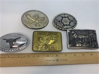 Lot of 5 collectible belt buckles