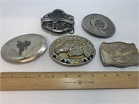 Lot of 5 collectible belt buckles