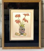 Framed Floral Art (Signed)