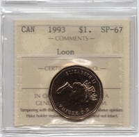 1993 Canada Specimen Loon Dollar