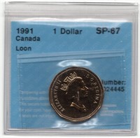 1991 Canada Specimen Loon Dollar