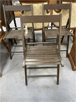 3 Folding Wooden Chairs