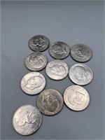 (10) Various Date Ike Dollars
