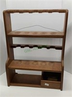 Vintage hand made smoking pipe rack - fits 10