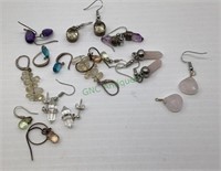 10 pair of natural stone earrings   1083