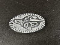 Argillite Tlingit carved pendant, by Penny Dixon,
