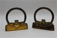 Brass Claddagh Bookends