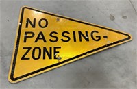 Metal No Passing Zone sign-41.25 x 34