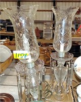 TALL, ORNATE ELECTRIC CLEAR GLASS