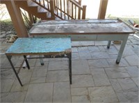2 gardening tables - 65" x 29" x 30" and smalle