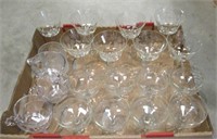 Box of Etched Stemware & Misc Crystal