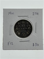 1901 Canada Silver 25 Cents