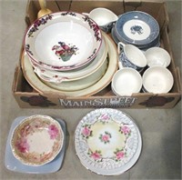 Box of Misc China & Dishes