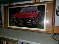 Two framed pictures - Pontiac GTO, and Pontiac