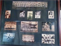 Framed  baseball memorabilia picture