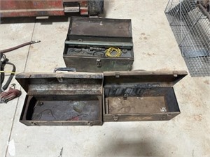 3 metal tool boxes and contents