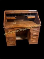 Vintage Oak S Roll Desk