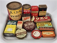 ASSORTED LOT OF ANTIQUE ADVERTISING TINS