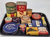 ASSORTED LOT OF ANTIQUE COUNTRY STORE PROD. TINS