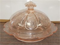 6"x4" Pink Depression Butter Dish
