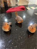 3 Bird Figurines