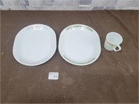 Corelle serving platters and mug