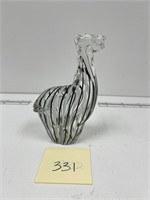 Black and white glass zebra figurine