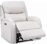 White Leather Leiston Power Head/Foot Recliner