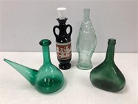 Four Decorative Glass Bottles