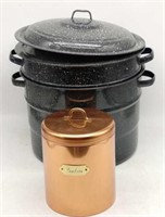 (Q) Brass Bristolware Cookie Canister and