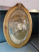 WW1 Military Bubble Glass Solider Memorial Photo