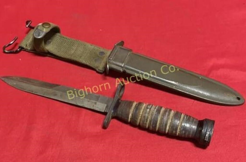 VTG US M4 Imperial Bayonet w/ Stacked Leather