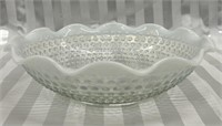 Opalescent 9.5" Moonstone Hobnail Glass Bowl