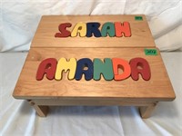 2 Wooden Name Stools
