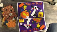 2 sylvester & tweety placemats, 2 bags