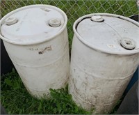 Lot of 2 30 Gal. plastic barrels.