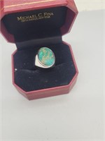 Mark Sterling size 7 ring ring with turquoise
