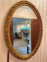 Oval Framed Wall Mirror